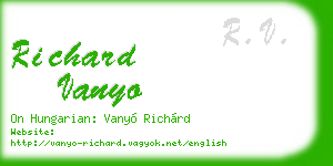 richard vanyo business card