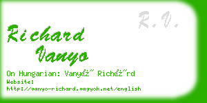 richard vanyo business card